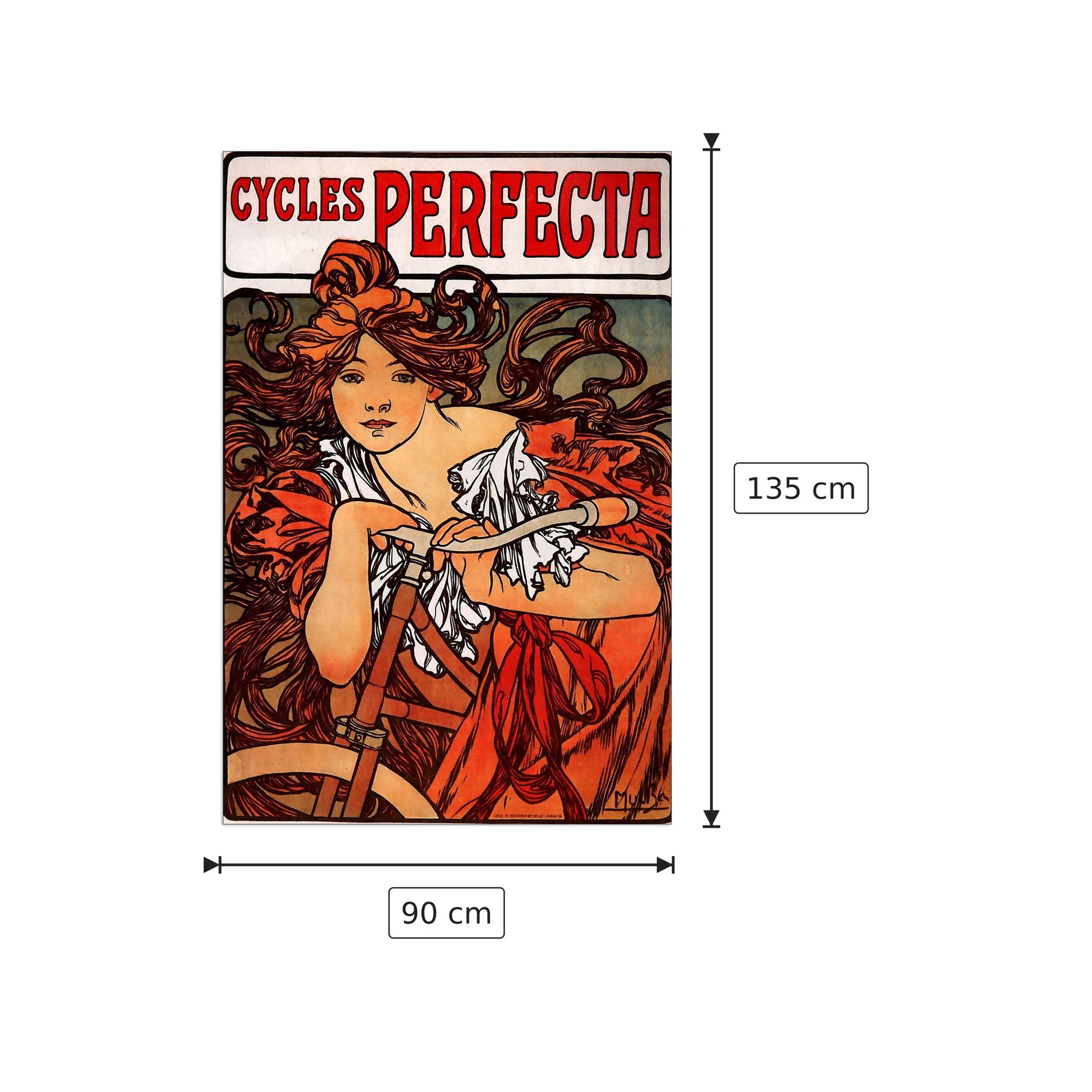 Cycles Perfecta - Mucha Alphonse - cm 90x135 - Pannello in MDF