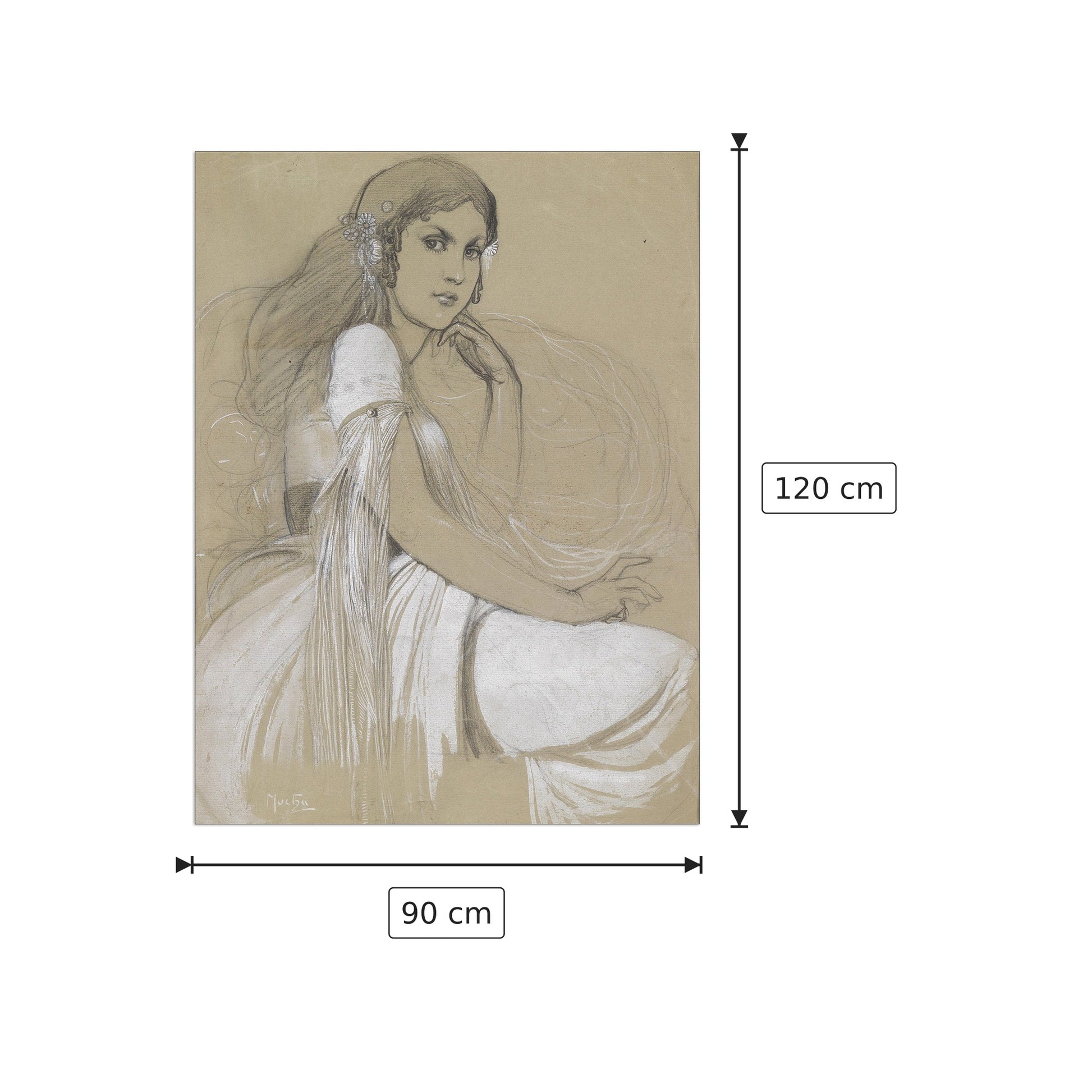 Jaroslava Mucha - Mucha Alphonse - cm 90x120 - Pannello in MDF