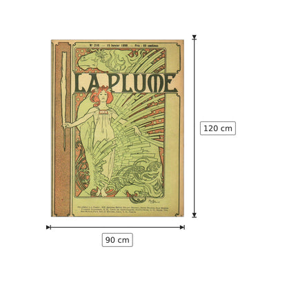 La Plume - Mucha Alphonse - cm 90x120 - Pannello in MDF