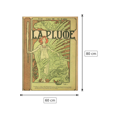 La Plume - Mucha Alphonse - cm 60x80 - Pannello in MDF