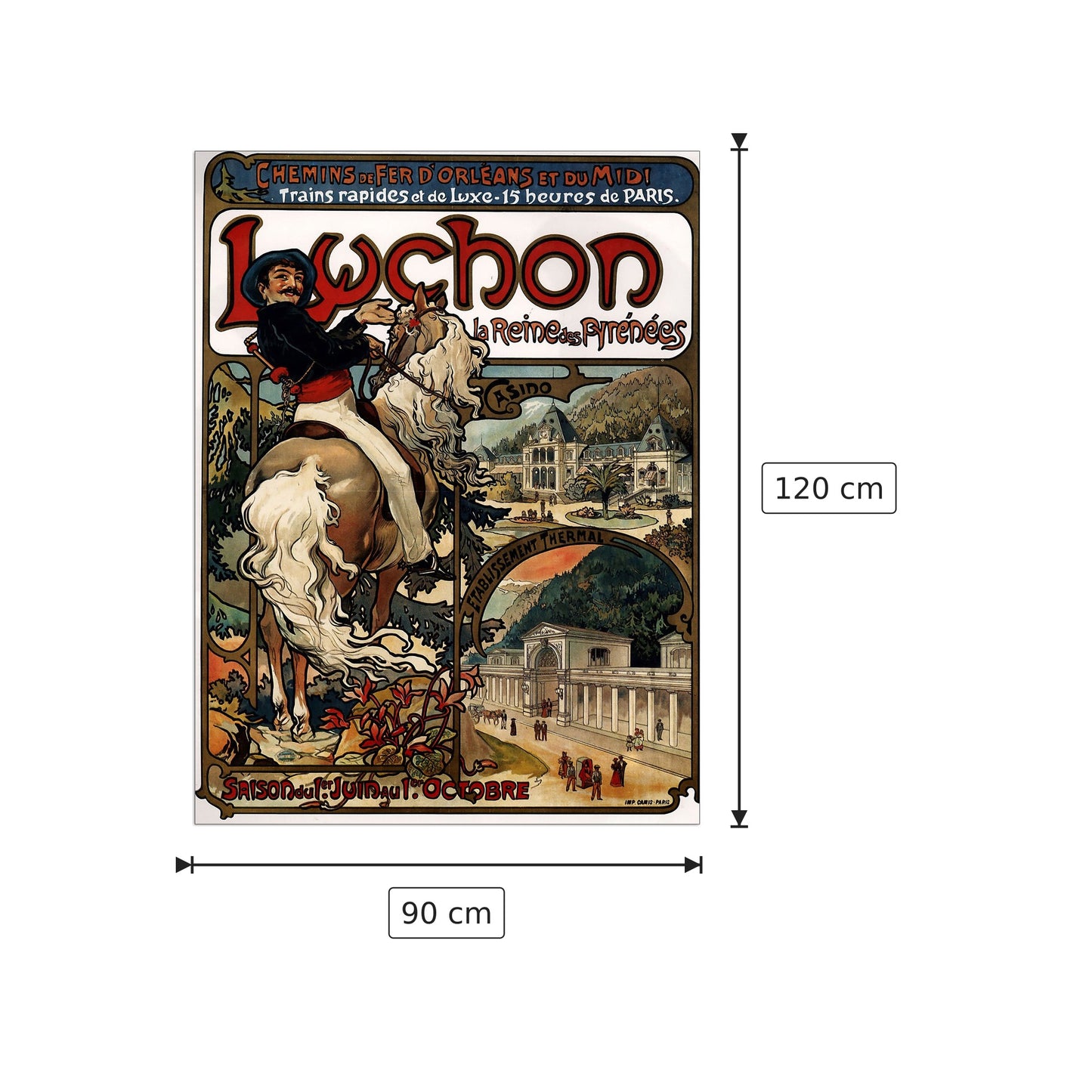 Luchon - Mucha Alphonse - cm 90x120 - Pannello in MDF