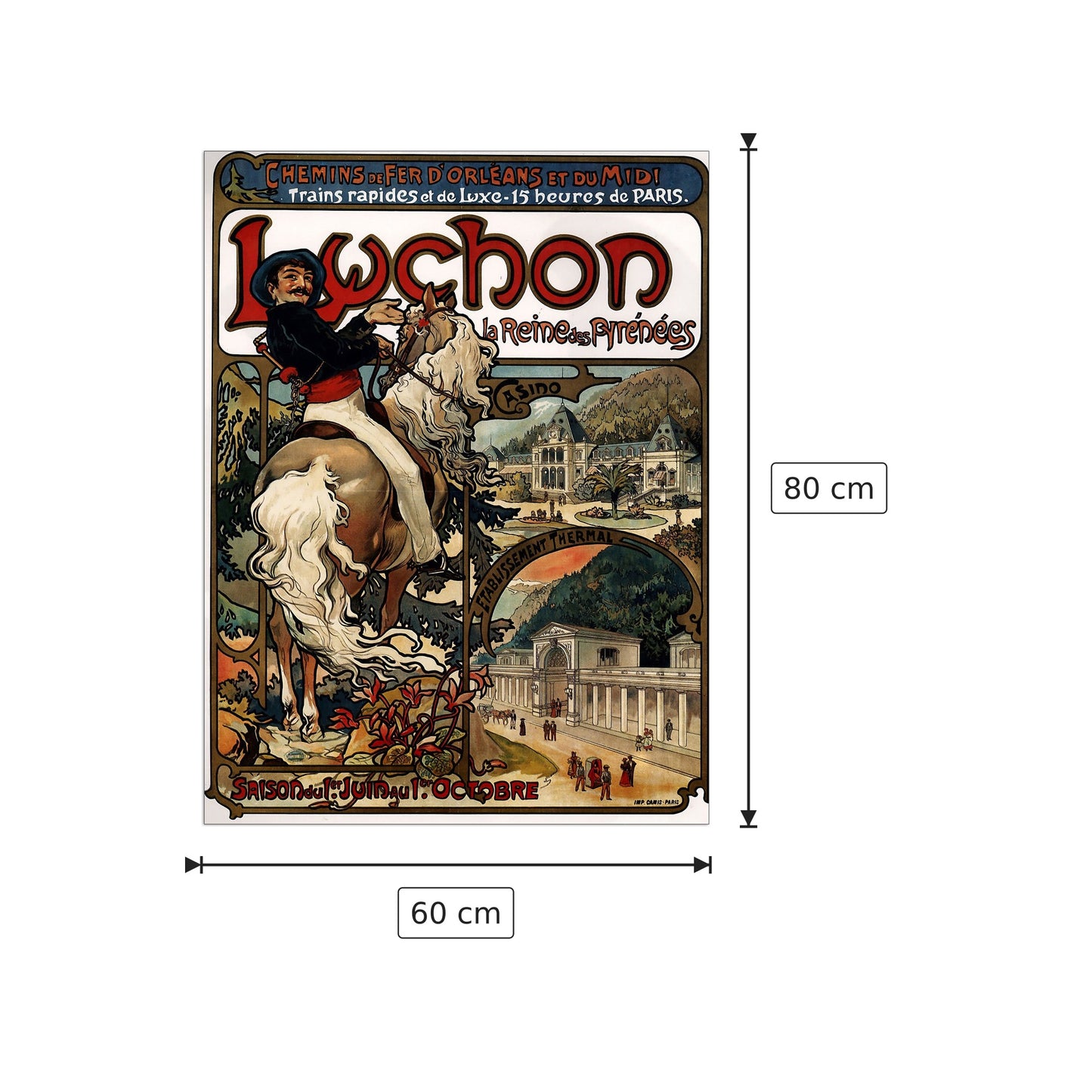 Luchon - Mucha Alphonse - cm 60x80 - Pannello in MDF