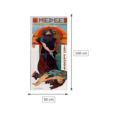 Medea - Mucha Alphonse - cm 50x100 - Pannello in MDF