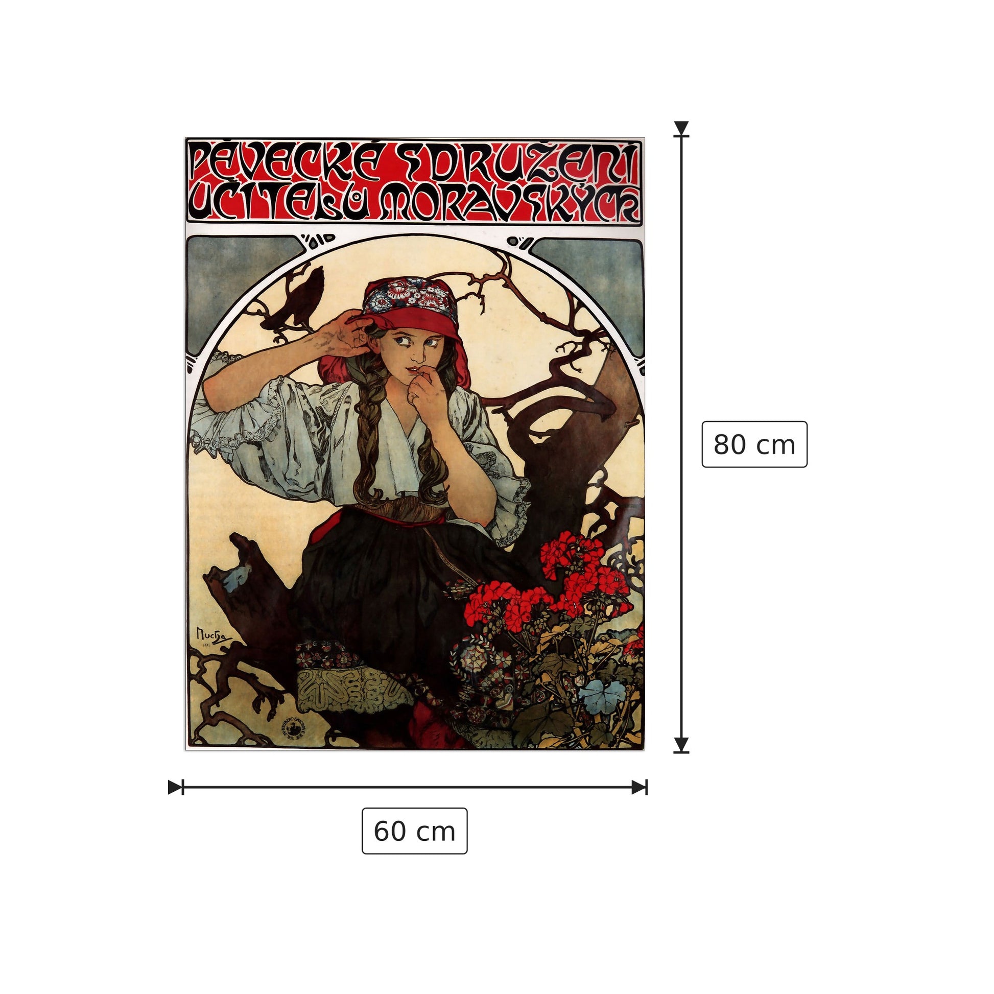 Moravian teachers choir - Mucha Alphonse - cm 60x80 - Pannello in MDF