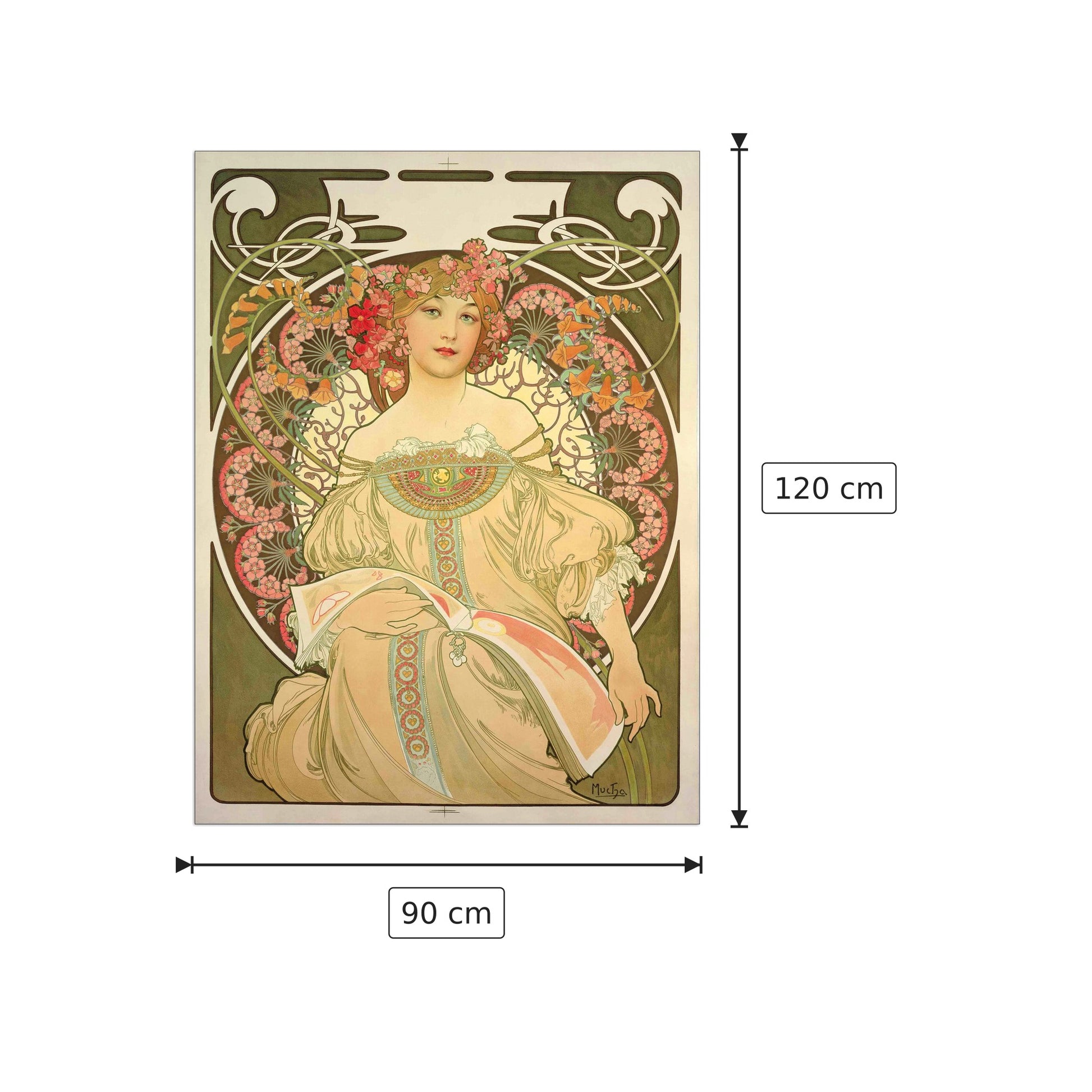 Obraz - Mucha Alphonse - cm 90x120 - Pannello in MDF