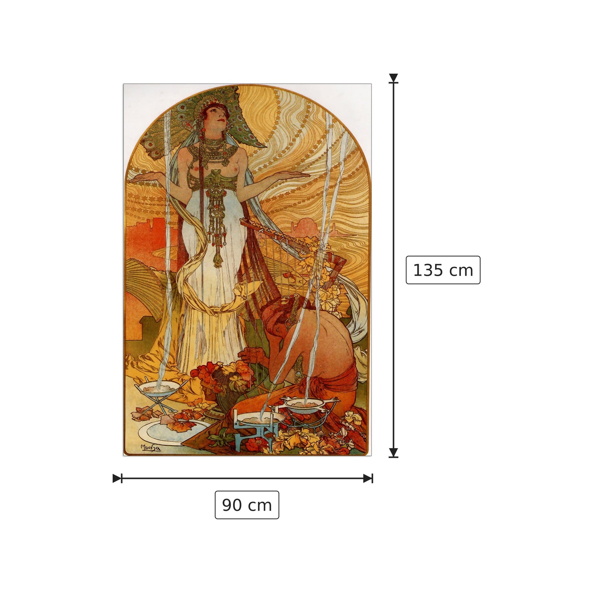 Salammbo - Mucha Alphonse - cm 90x135 - Pannello in MDF