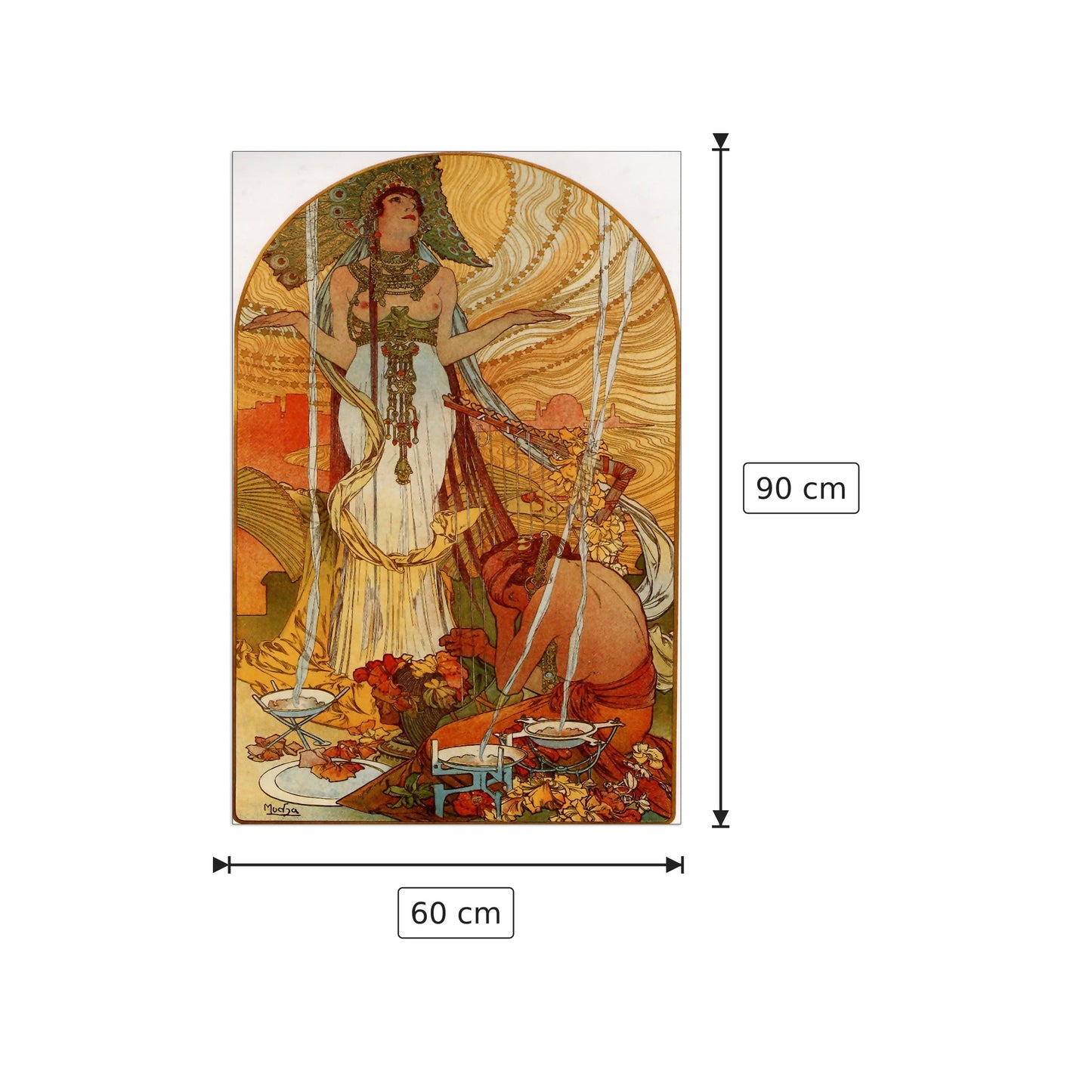 Salammbo - Mucha Alphonse - cm 60x90 - Pannello in MDF
