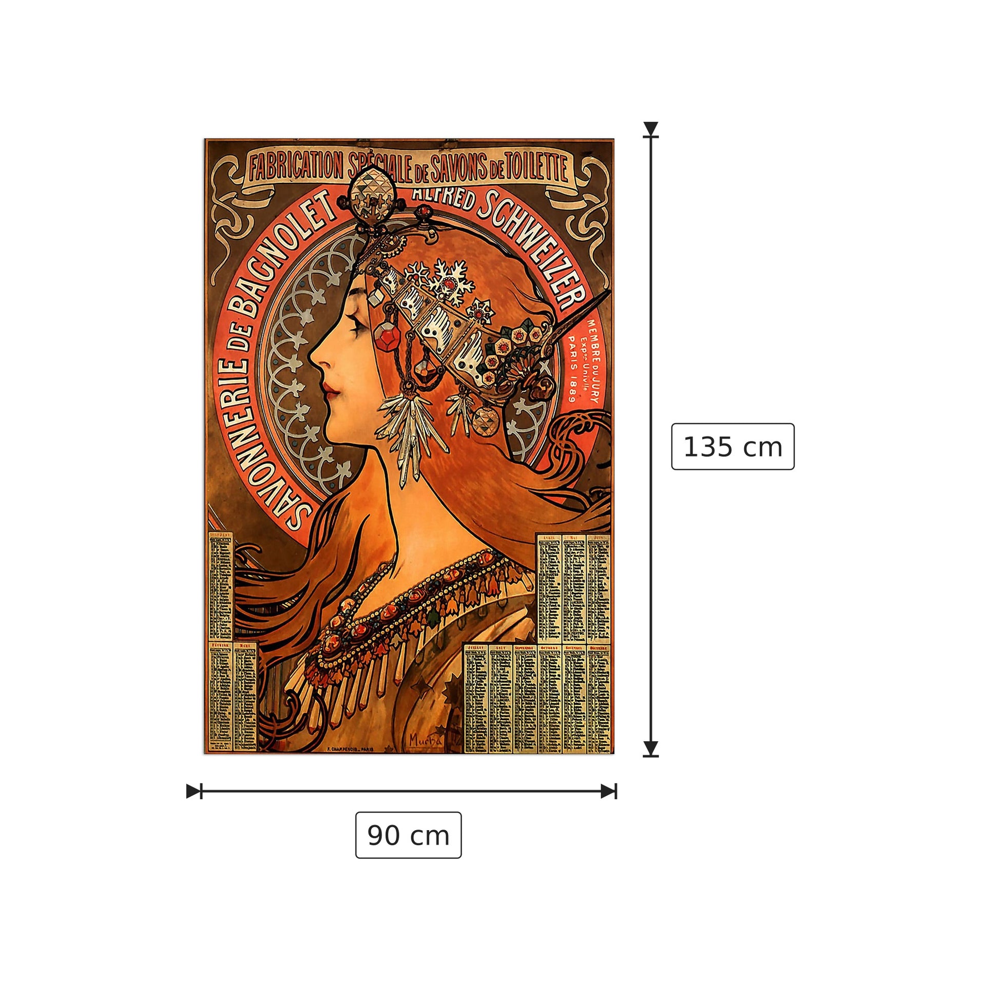 Savonnerie de Bagnolet - Mucha Alphonse - cm 90x135 - Pannello in MDF
