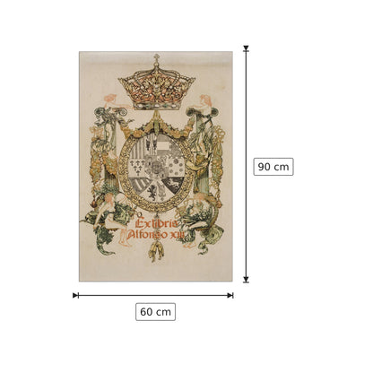 Book-plate of Alfons XIII - Alexandre de Riquer - cm 60x90 - Pannello in MDF