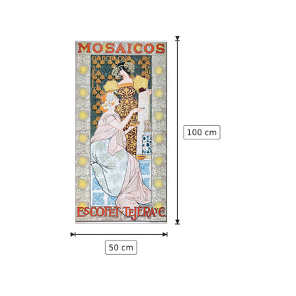 Mosaicos - Alexandre de Riquer - cm 50x100 - Pannello in MDF