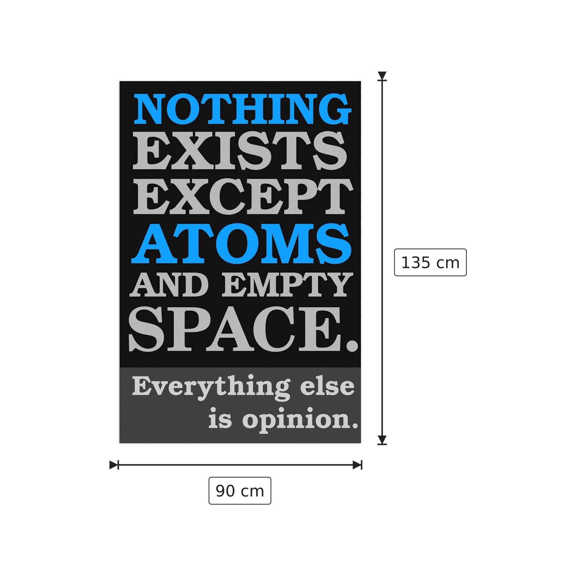 Atomist Quote from Democritus - cm 90x135 - Pannello in MDF