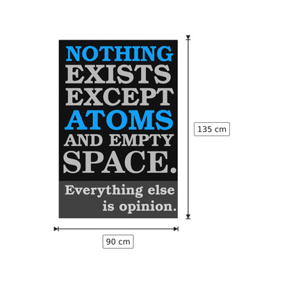 Atomist Quote from Democritus - cm 90x135 - Pannello in MDF