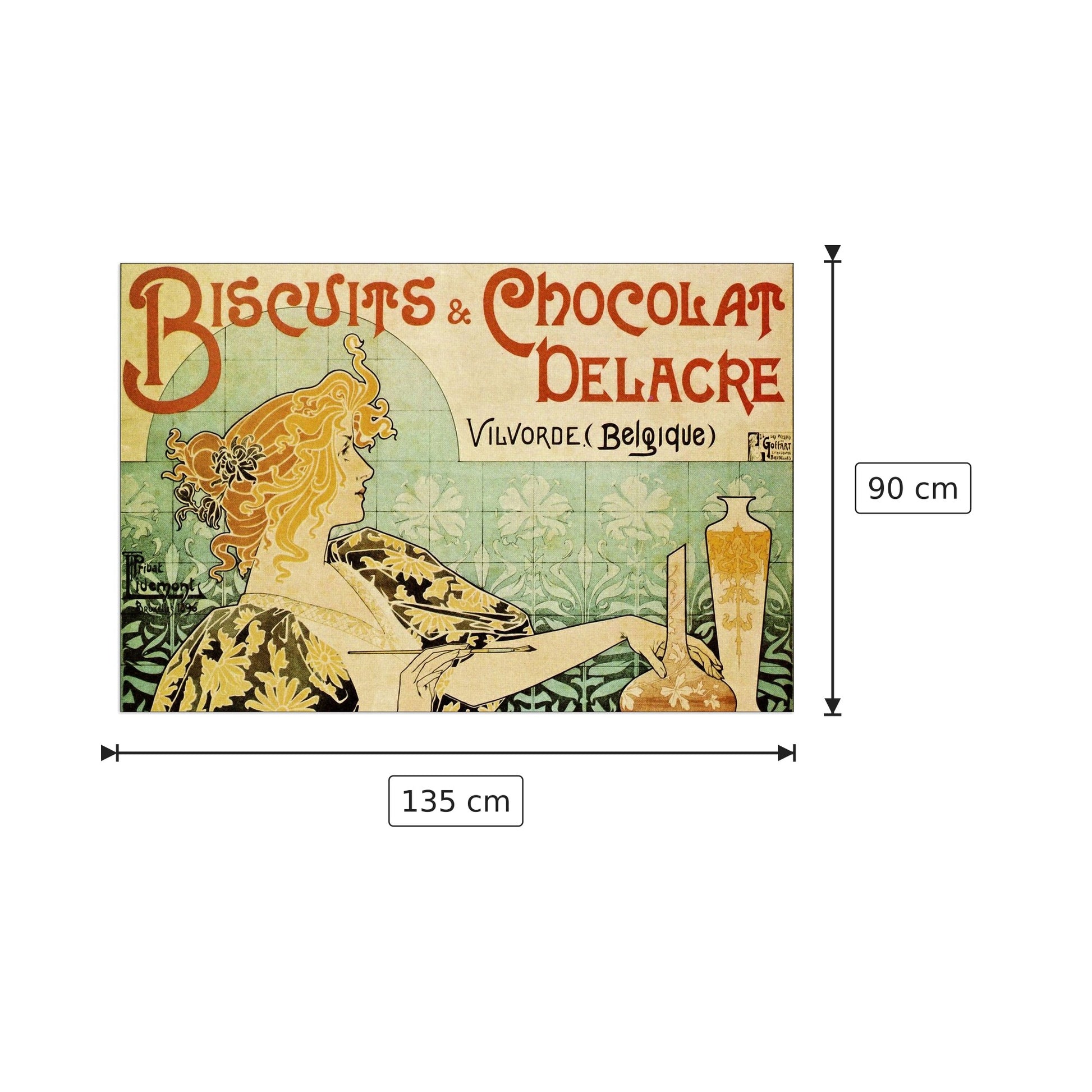 Biscuits and Chocolat Delacre - cm 135x90 - Pannello in MDF