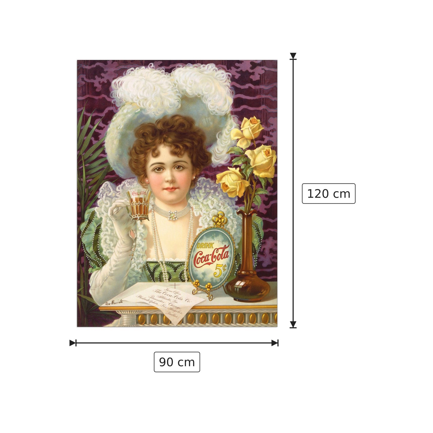 Coca Cola 1900 - cm 90x120 - Pannello in MDF