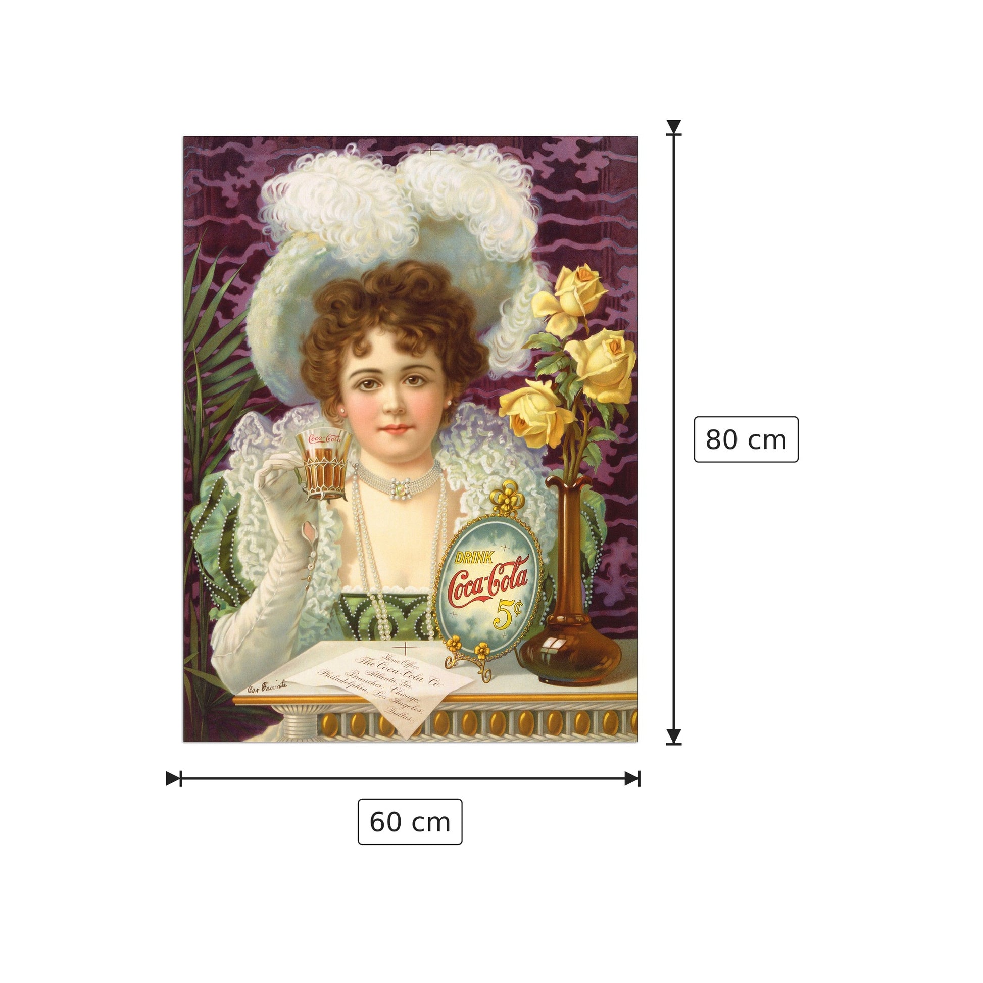 Coca Cola 1900 - cm 60x80 - Pannello in MDF