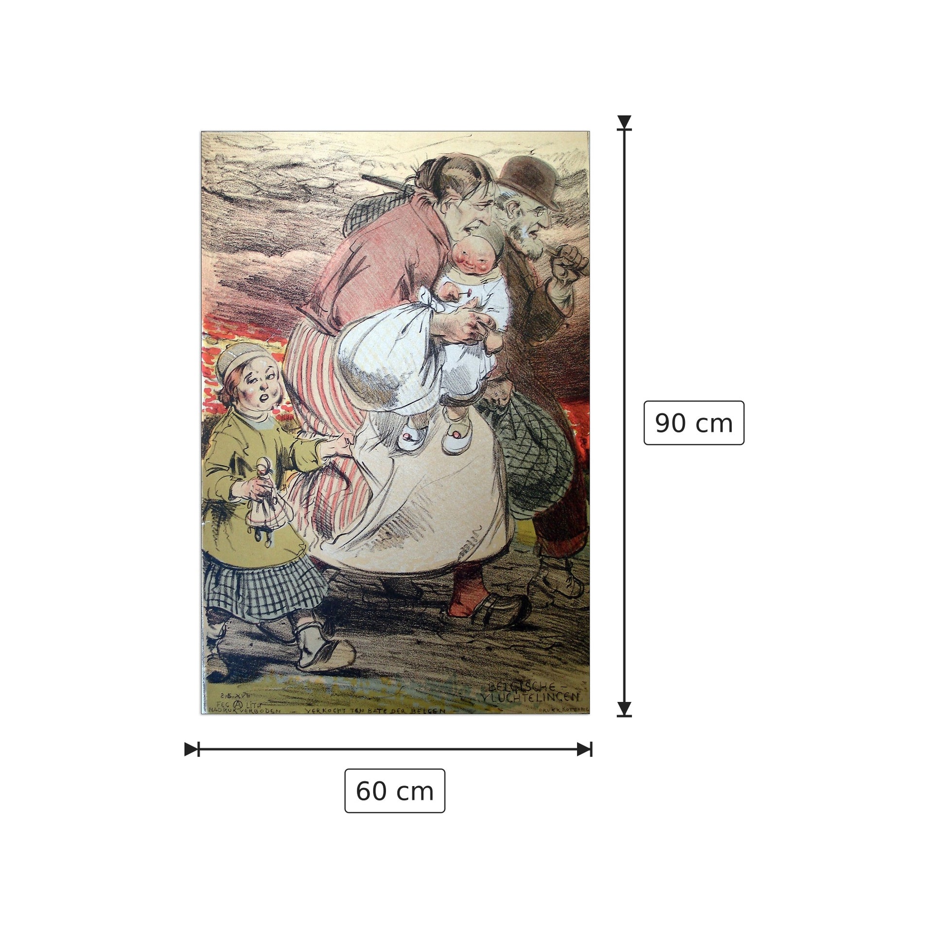 Escaping War - cm 60x90 - Pannello in MDF