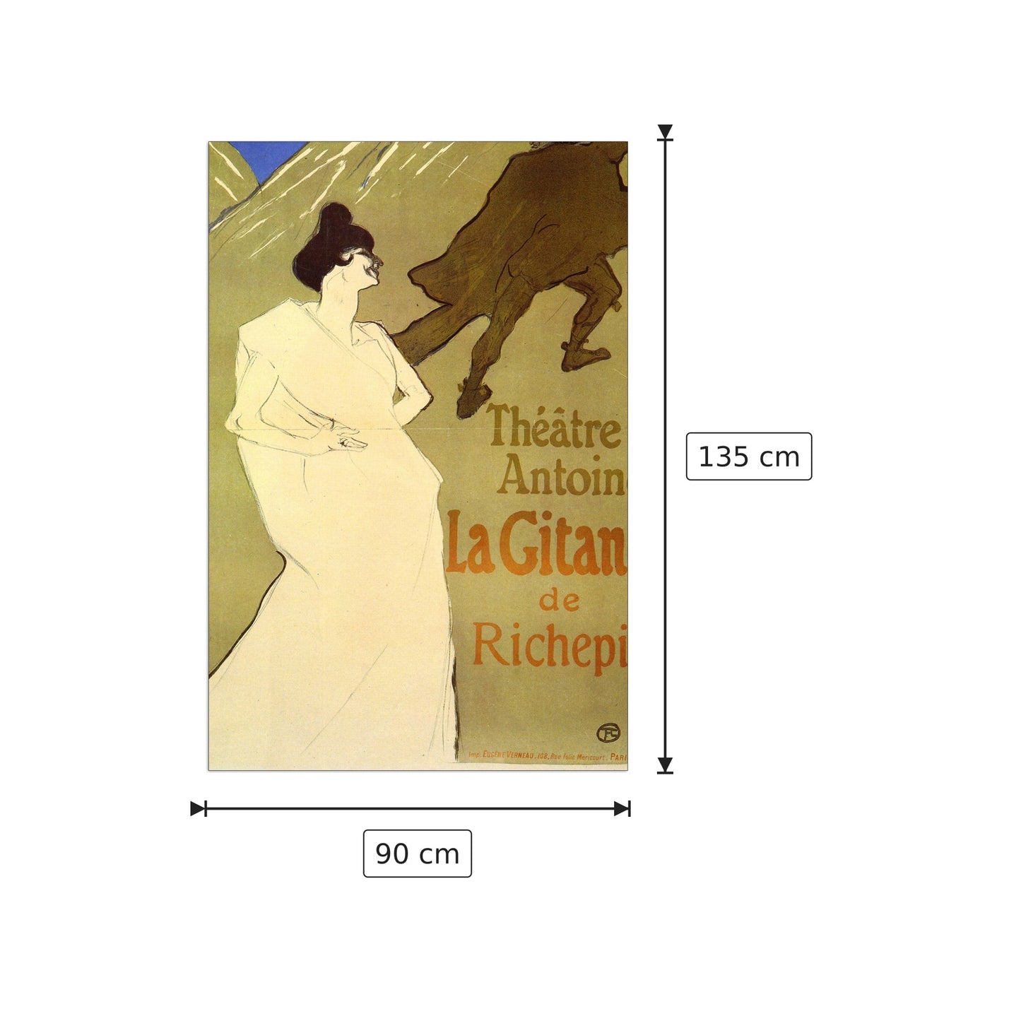 La Gitane de Rechepin - Toulouse-Lautrec - cm 90x135 - Pannello in MDF