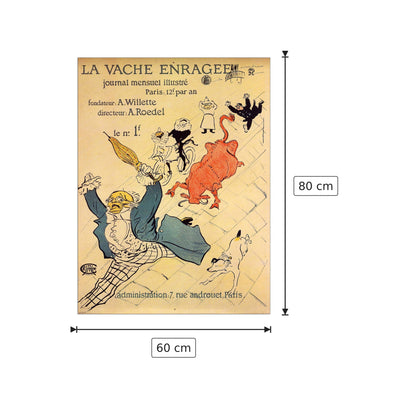 La vache enragee - Toulouse-Lautrec - cm 60x80 - Pannello in MDF