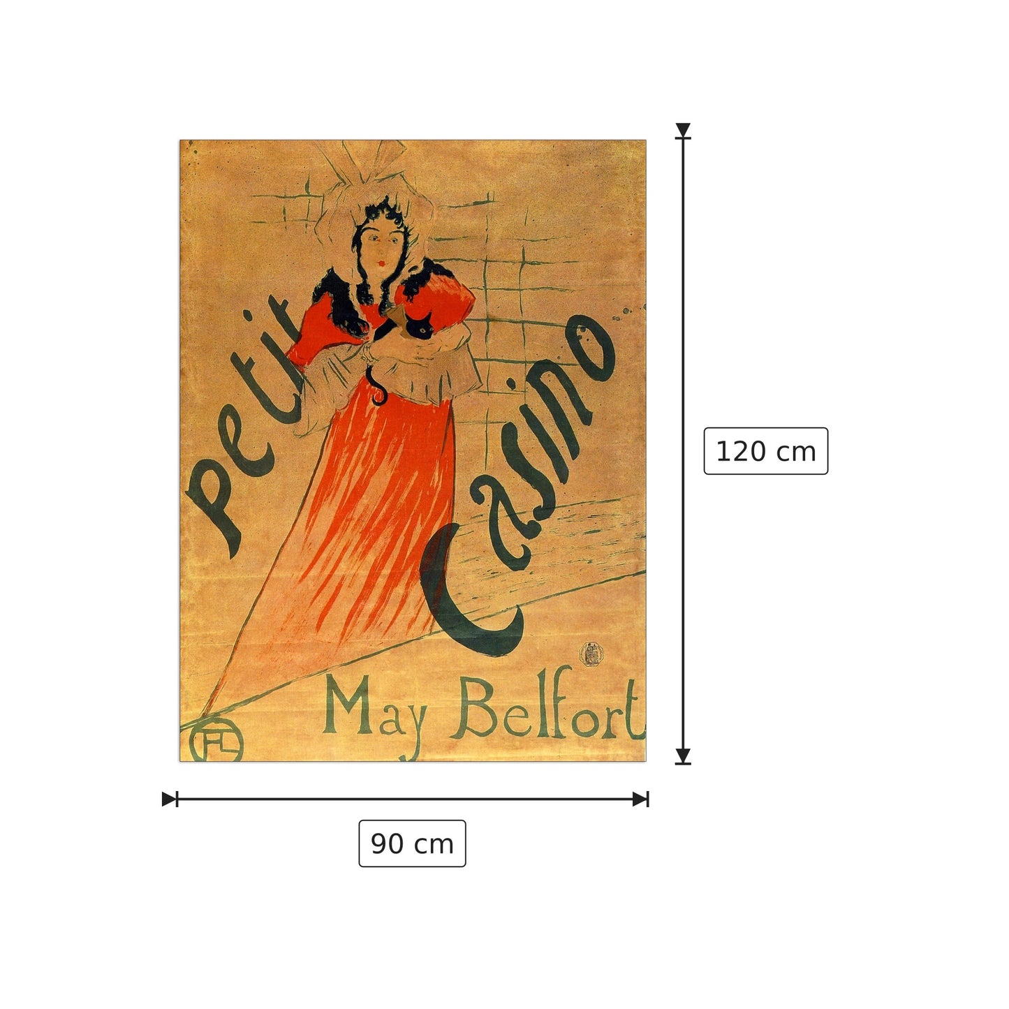 Le divan Japonais - Toulouse-Lautrec - cm 90x120 - Pannello in MDF
