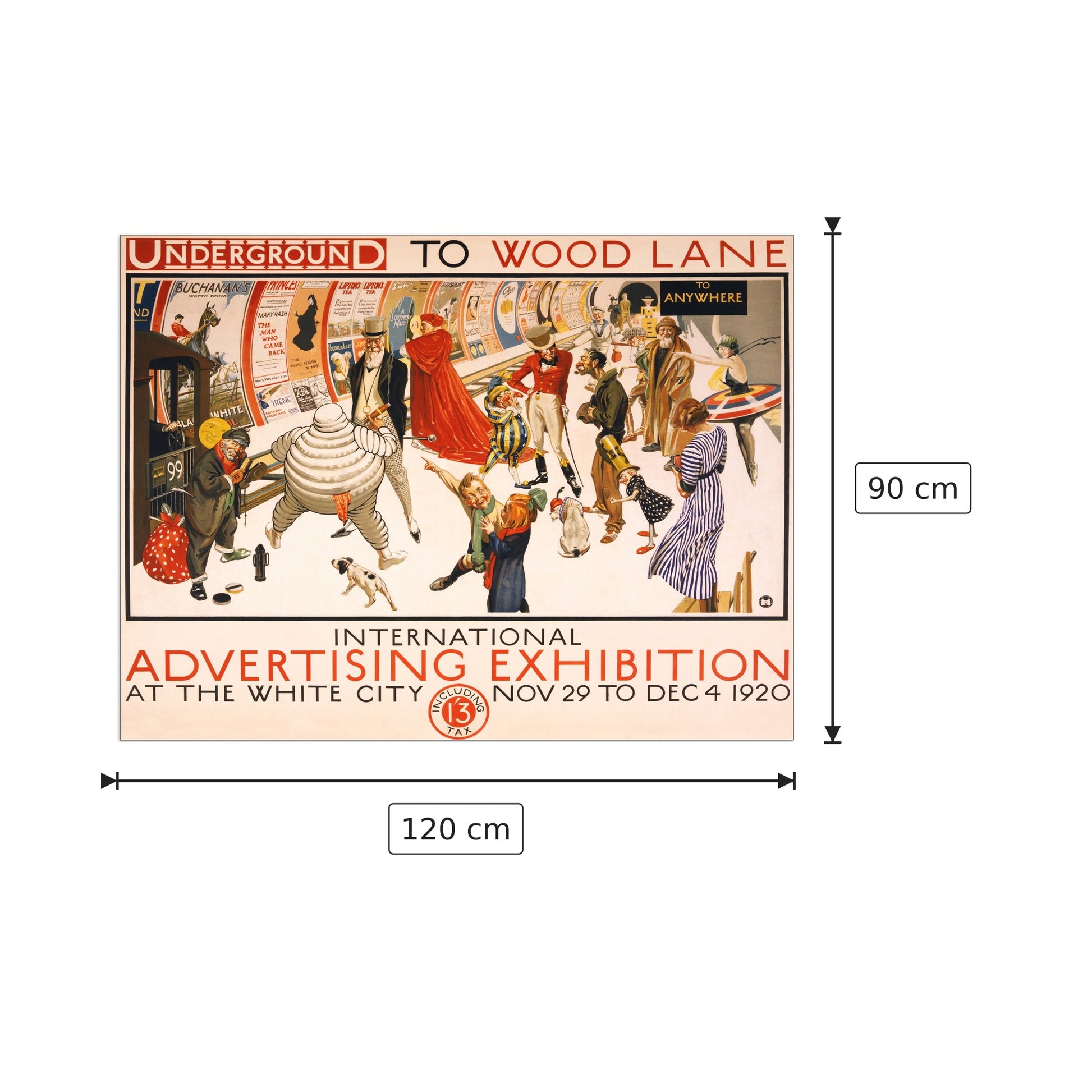 London Underground - cm 120x90 - Pannello in MDF