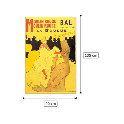Moulin Rouge la Goulue - Toulouse-Lautrec - cm 90x135 - Pannello in MDF