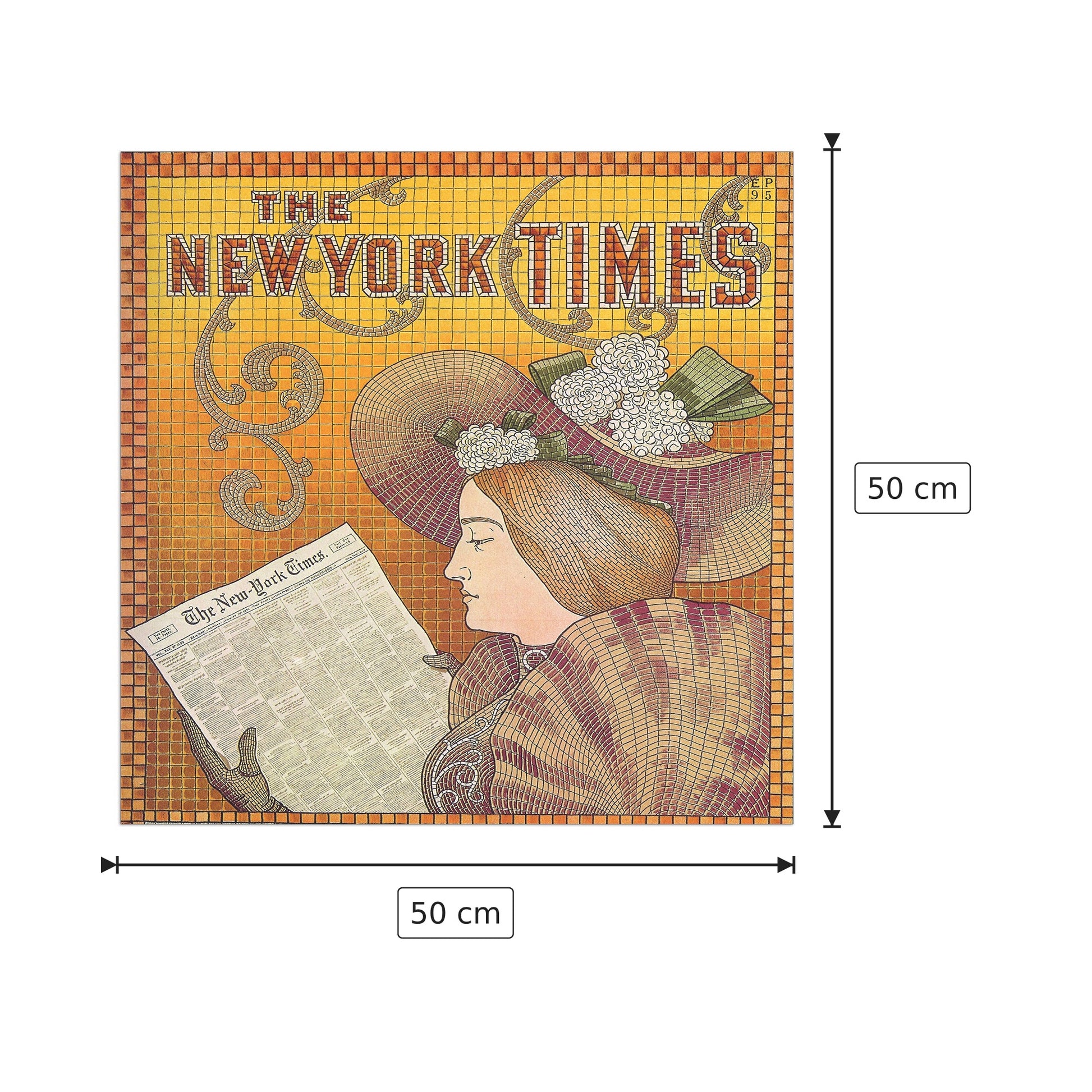 NY Times - cm 50x50 - Pannello in MDF