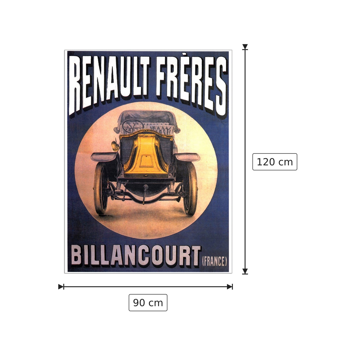 Renault Freres - cm 90x120 - Pannello in MDF