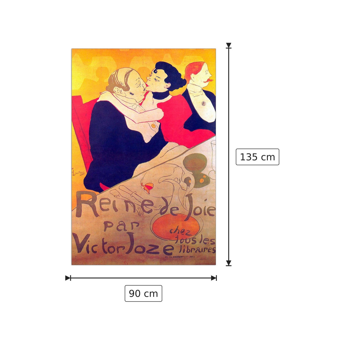Rene de Joie - Toulouse-Lautrec - cm 90x135 - Pannello in MDF