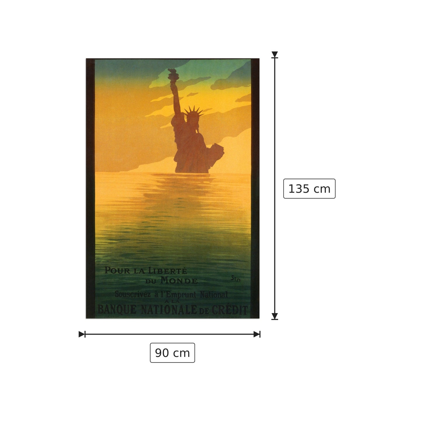 Statue of Liberty - cm 90x135 - Pannello in MDF