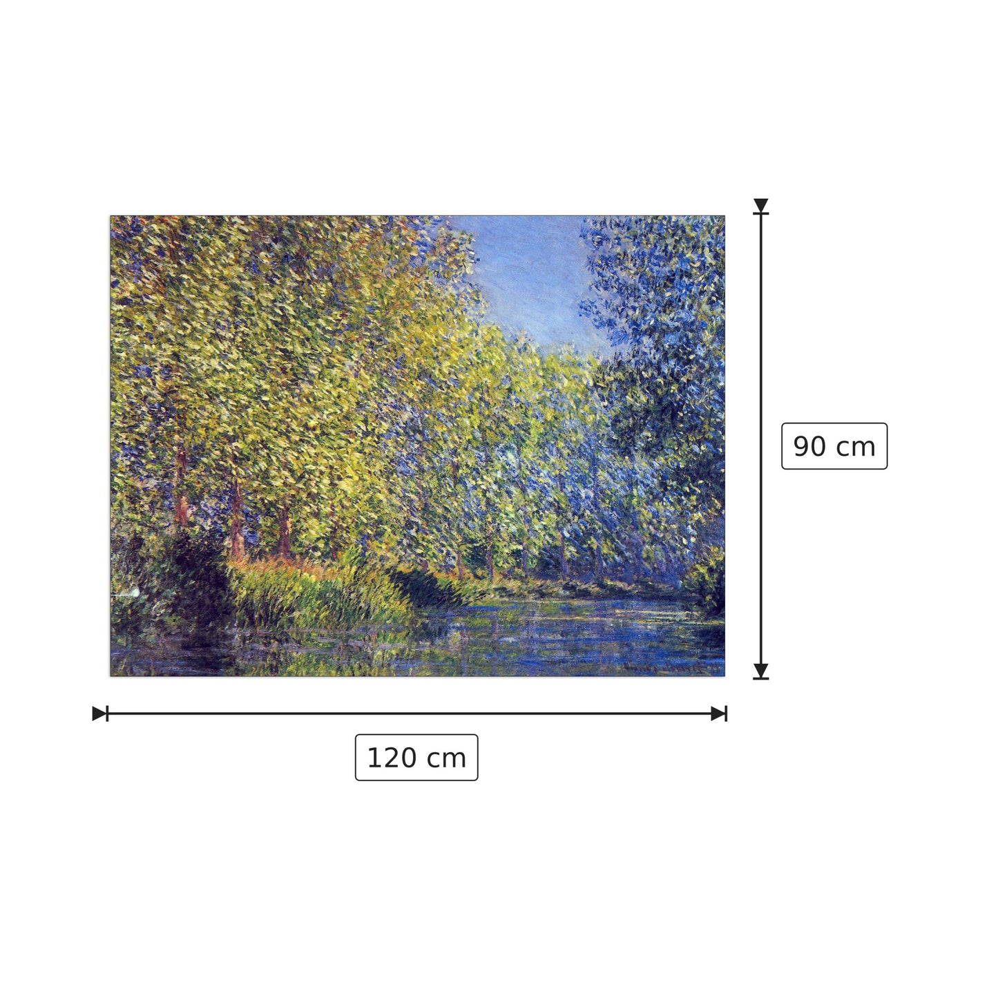 A Bend in the Epte Giverny - Monet Claude - cm 120x90 - Pannello in MDF