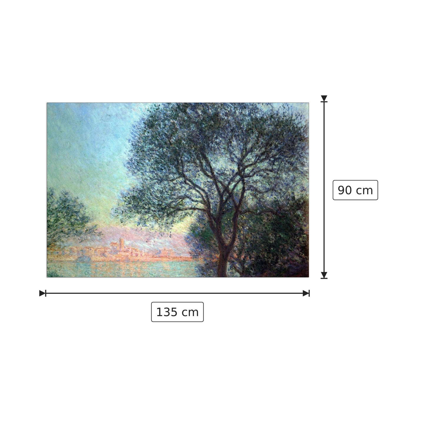 Antibes seen from La Salis - Monet Claude - cm 135x90 - Pannello in MDF