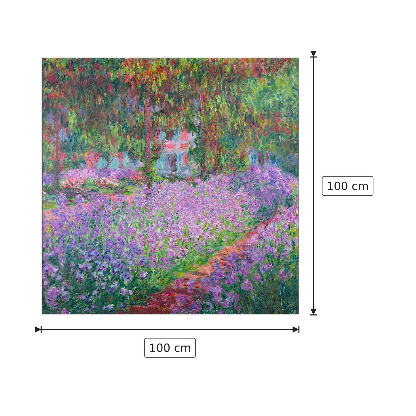 Artists Garden - Monet Claude - cm 100x100 - Pannello in MDF