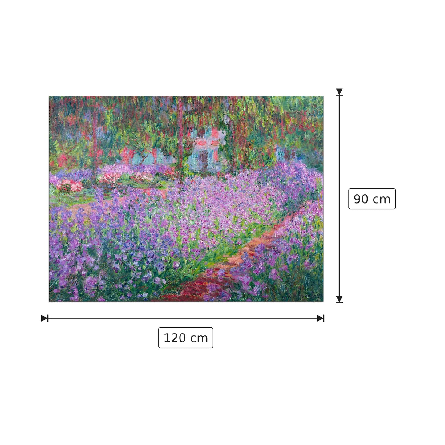 Artists Garden - Monet Claude - cm 120x90 - Pannello in MDF