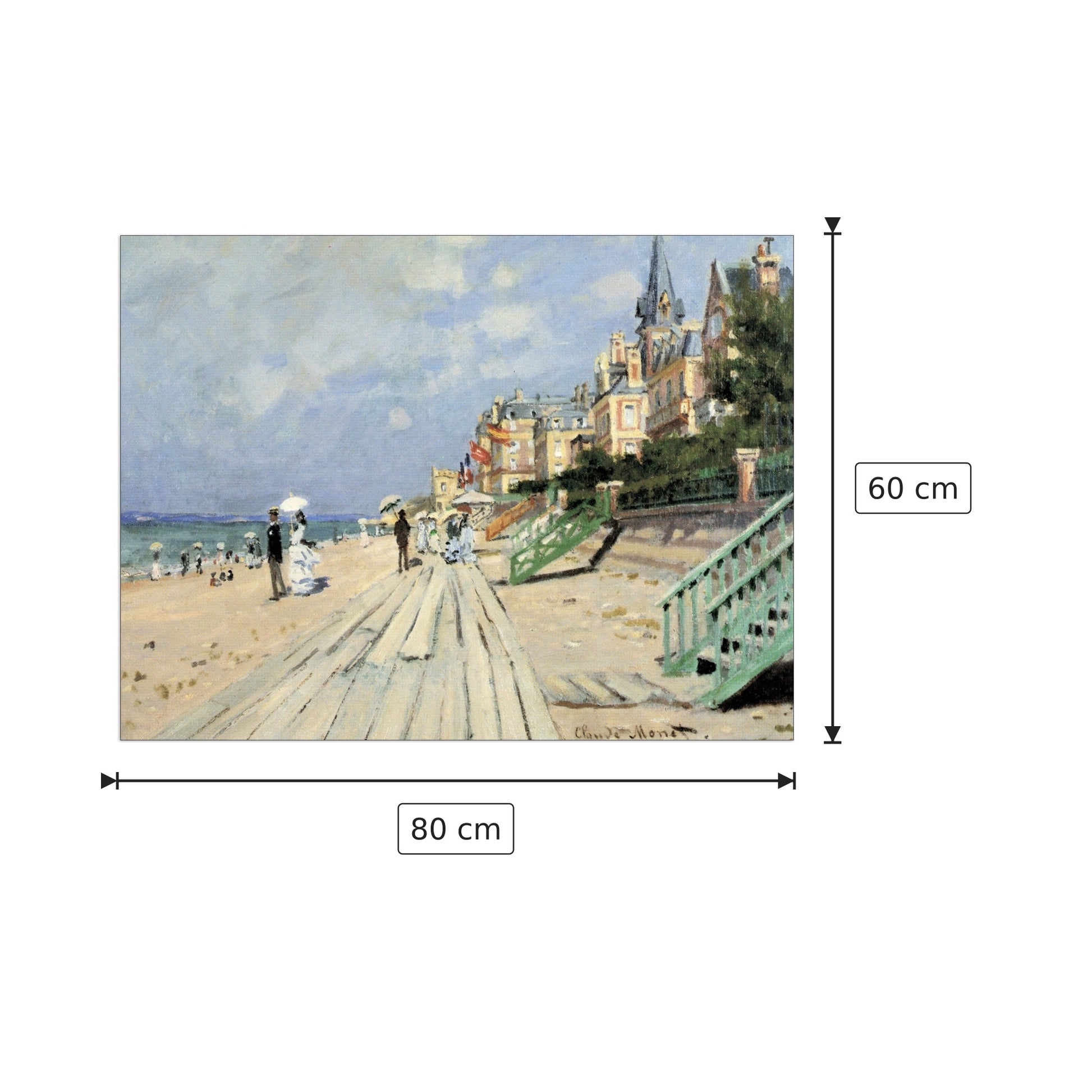 Beach at trouville - Monet Claude - cm 80x60 - Pannello in MDF