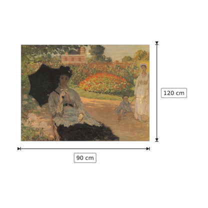 Camille in the garden with Jean and his nanny - Monet Claude - cm 90x120 - Pannello in MDF