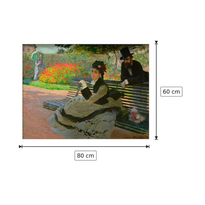 Camille Monet on a garden bench - Monet Claude - cm 80x60 - Pannello in MDF