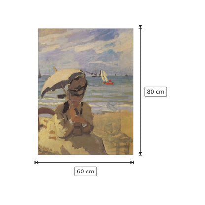 Camille Monet on the beach at Trouville - Monet Claude - cm 60x80 - Pannello in MDF
