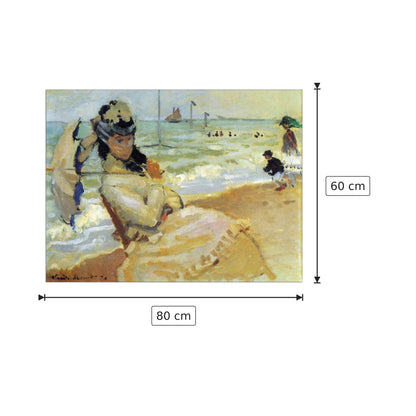 Camille on the beach at Trouville - Monet Claude - cm 80x60 - Pannello in MDF