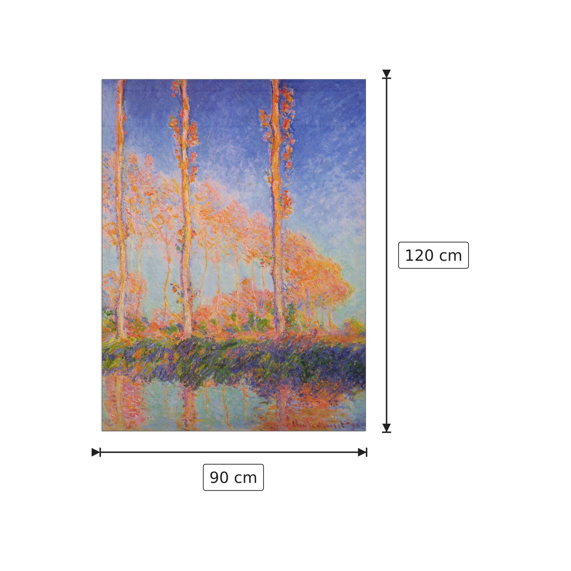 Poplars at Philadelphia - Monet Claude - cm 90x120 - Pannello in MDF