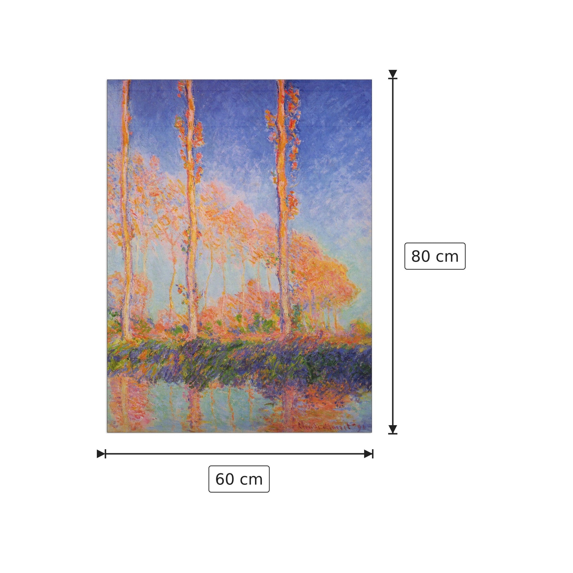 Poplars at Philadelphia - Monet Claude - cm 60x80 - Pannello in MDF