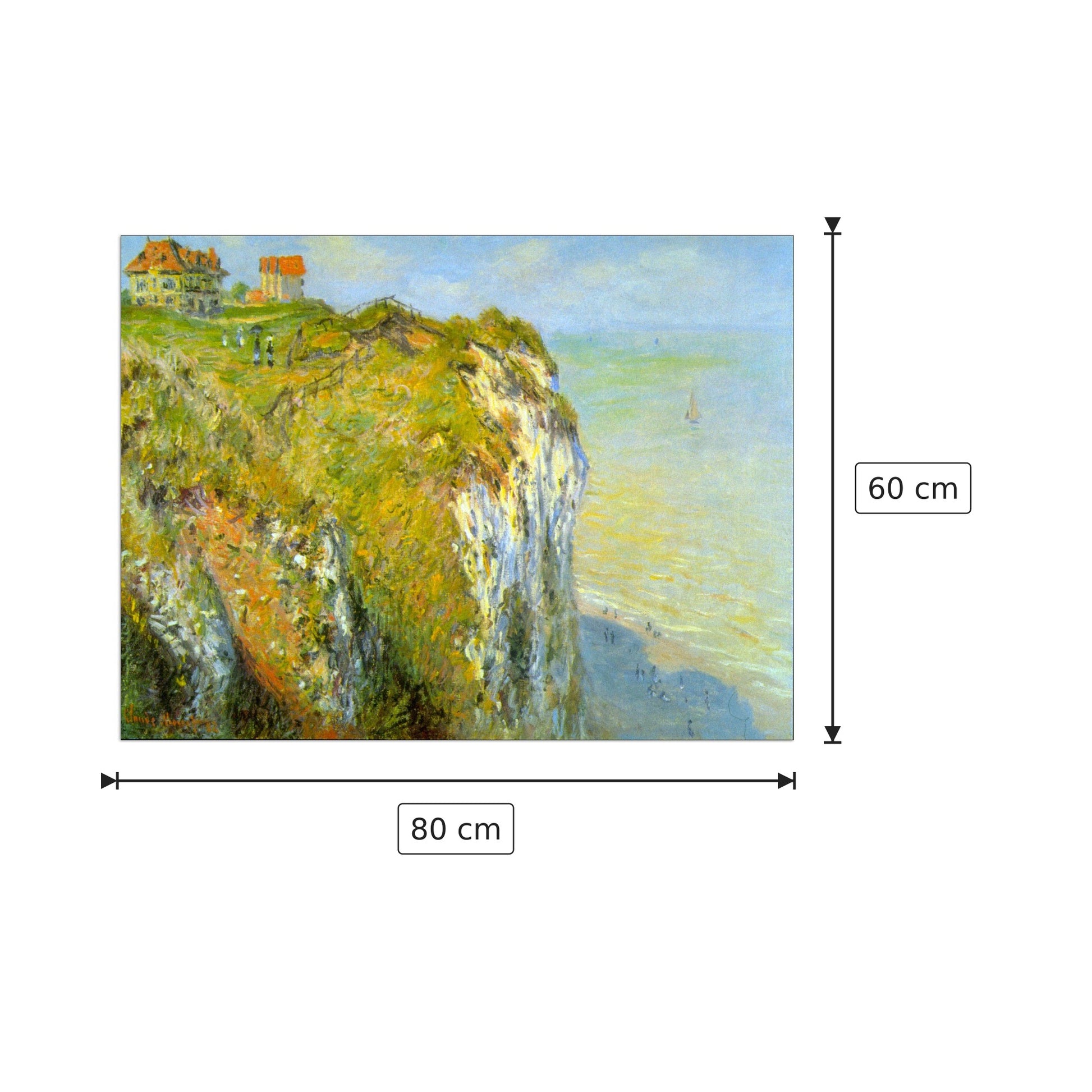Cliffs - Monet Claude - cm 80x60 - Pannello in MDF