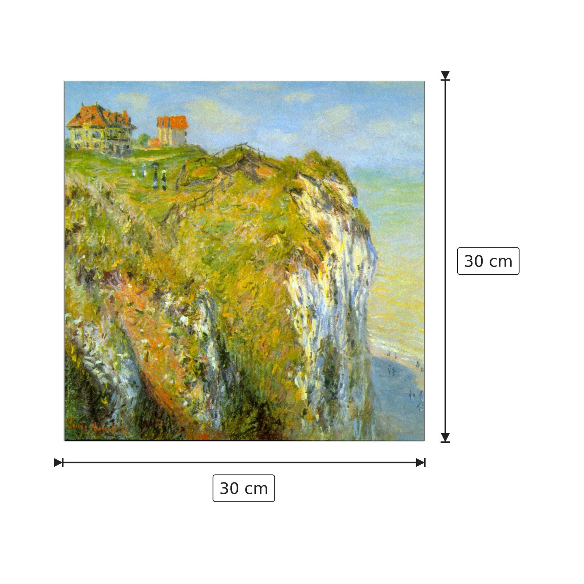 Cliffs - Monet Claude - cm 30x30 - Pannello in MDF