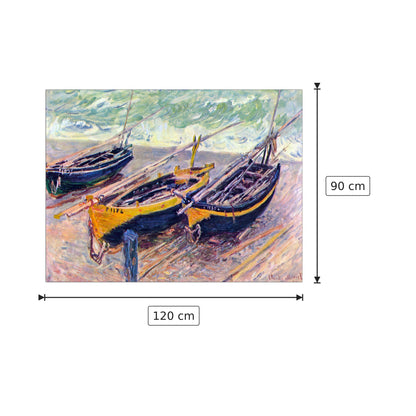 Dock of EÌtretat (three fishing boats) - Monet Claude - cm 120x90 - Pannello in MDF