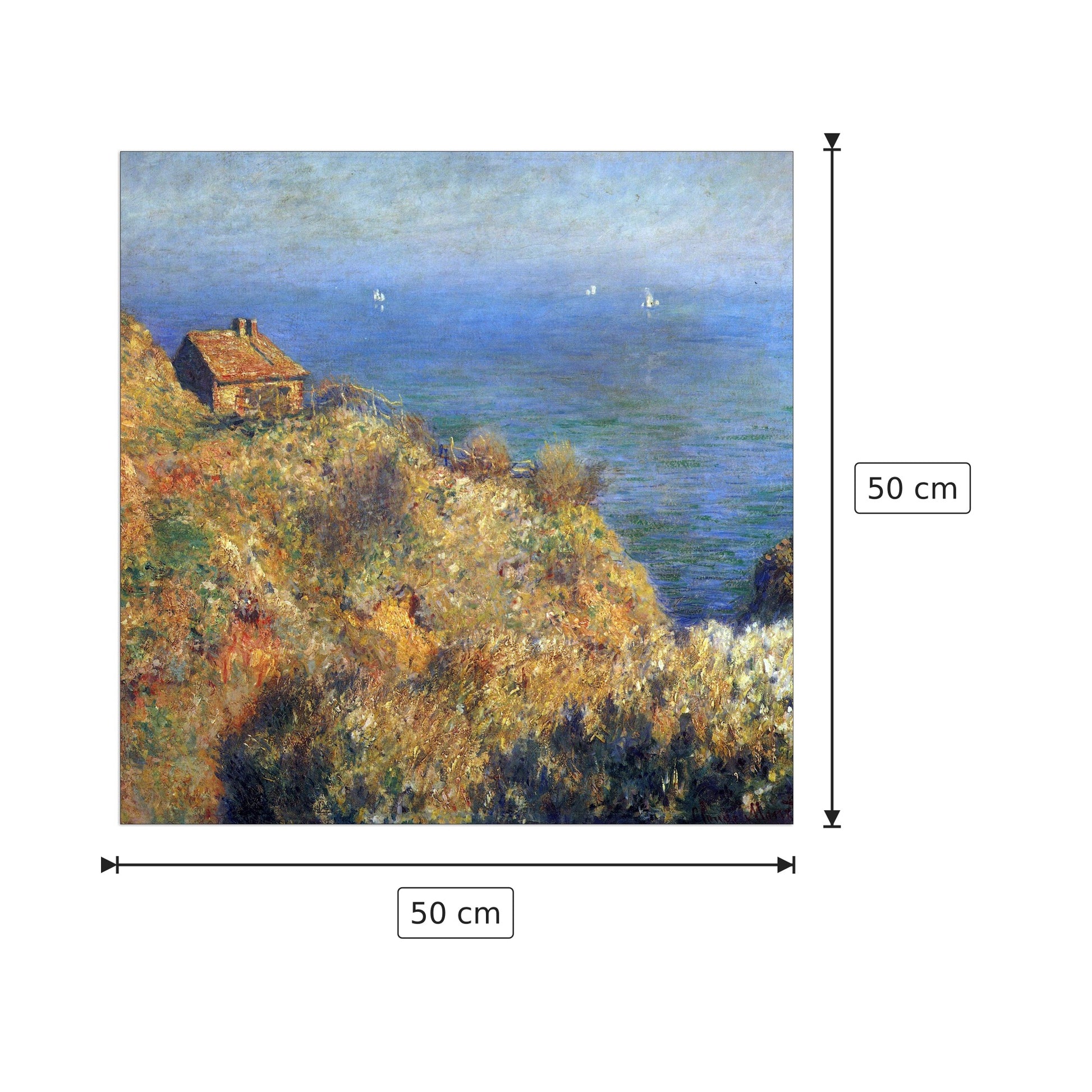 Fishermans lodge at Varengeville - Monet Claude - cm 50x50 - Pannello in MDF