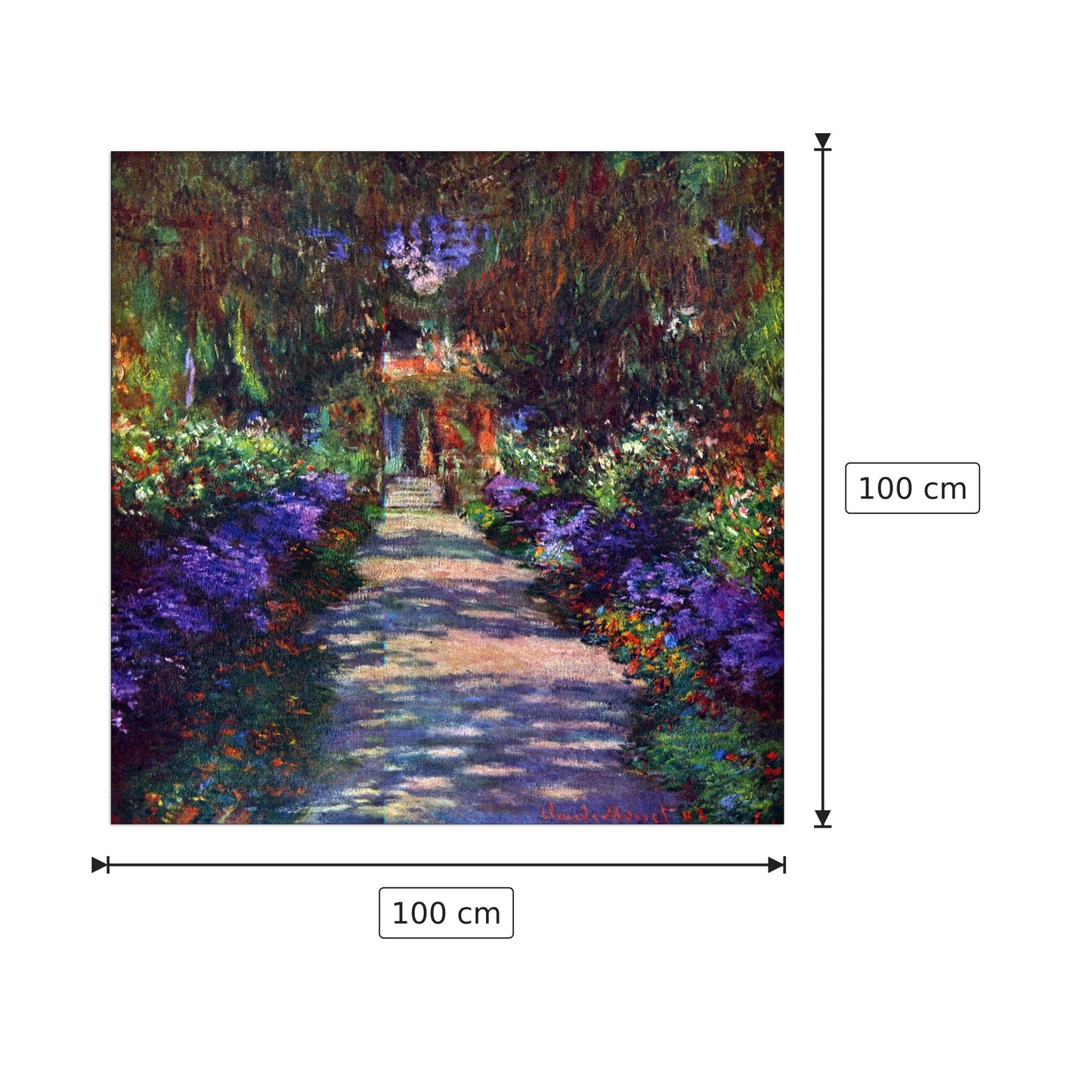 Garden at Giverny - Monet Claude - cm 100x100 - Pannello in MDF