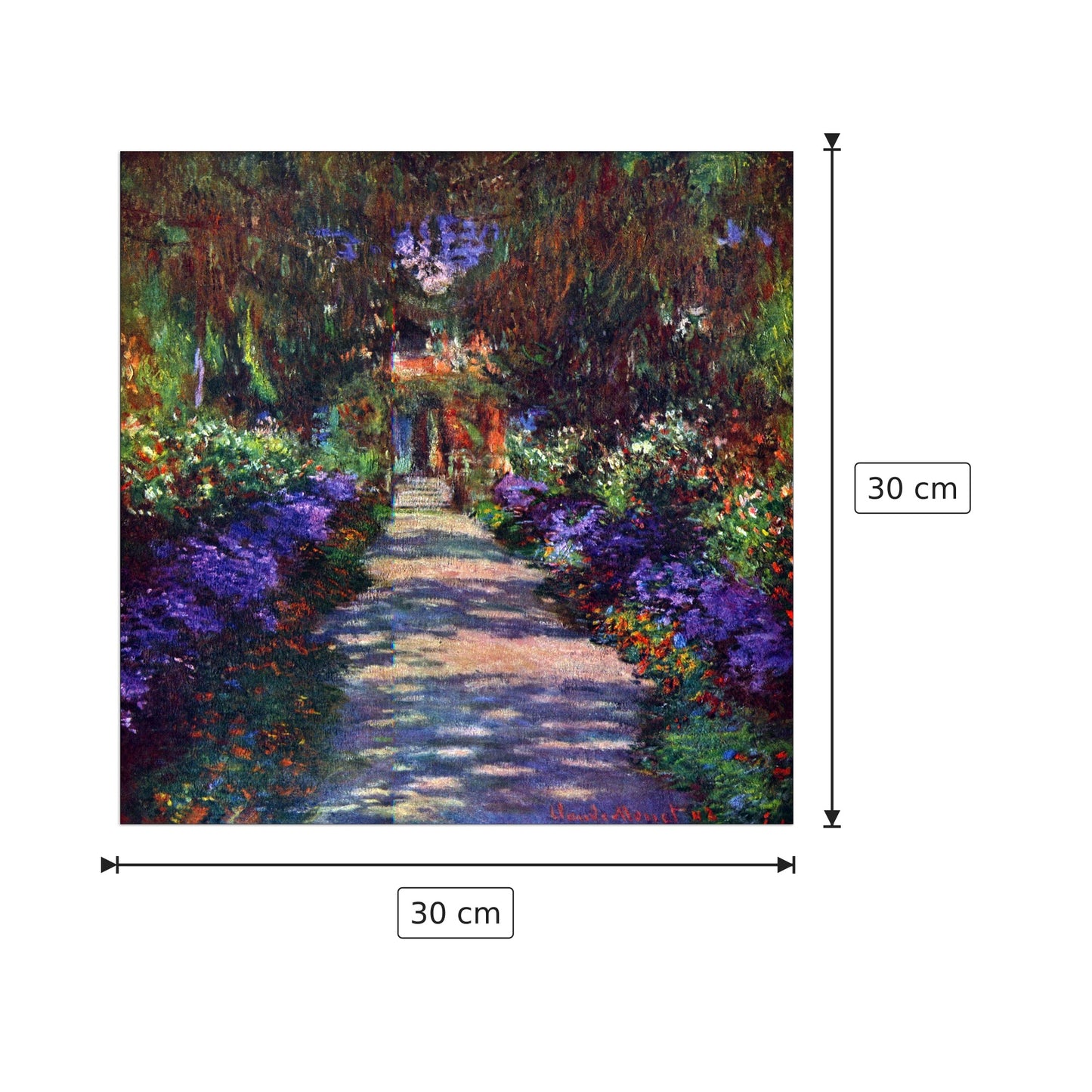 Garden at Giverny - Monet Claude - cm 30x30 - Pannello in MDF