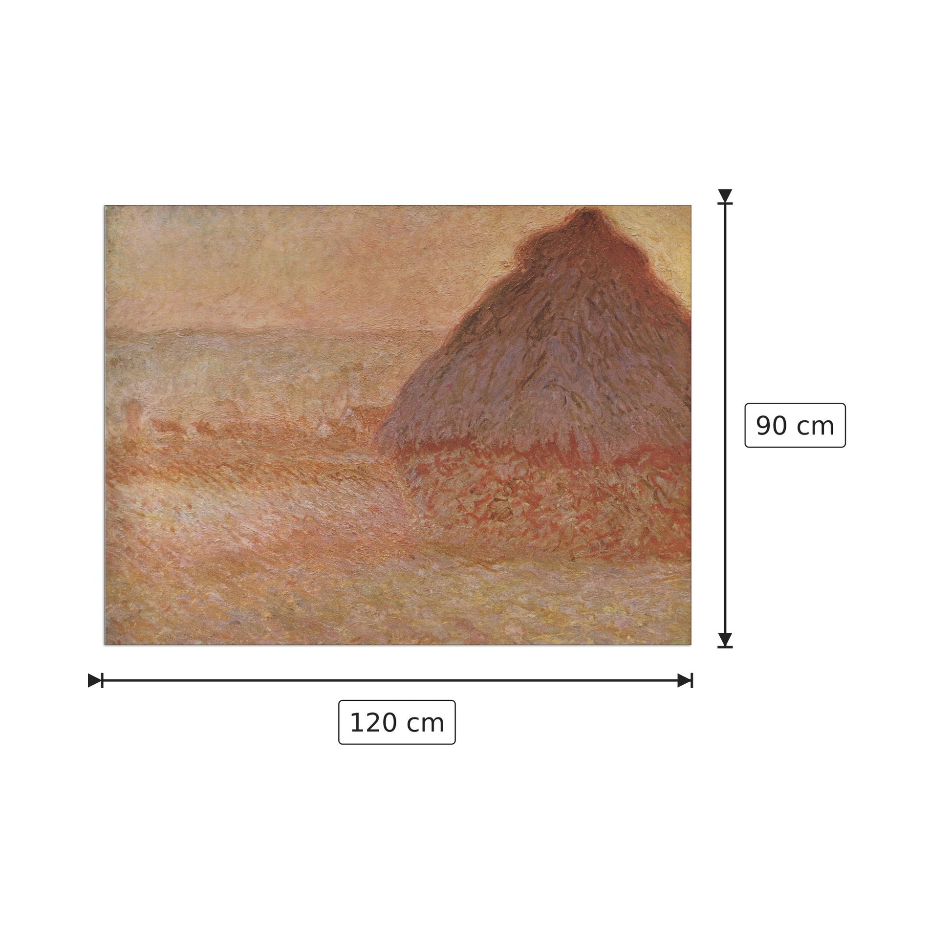 Haystacks at sunset - Monet Claude - cm 120x90 - Pannello in MDF
