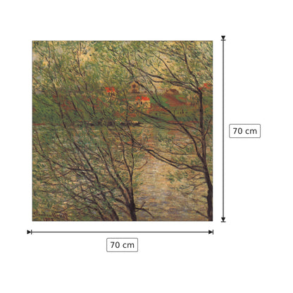 His bank, the Ile de la Grande Jatte - Monet Claude - cm 70x70 - Pannello in MDF