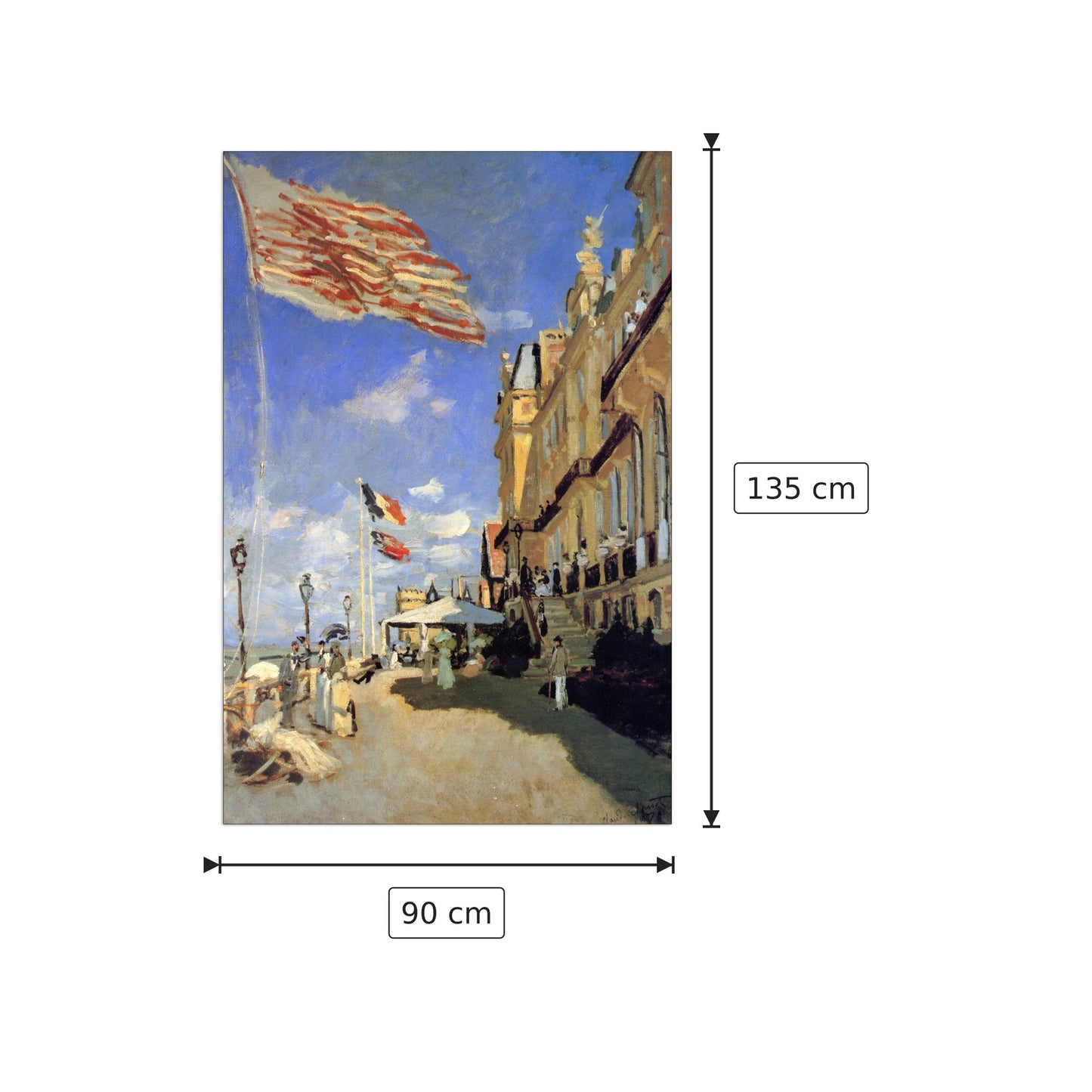 Hotel de Roches Noires a Trouville - Monet Claude - cm 90x135 - Pannello in MDF
