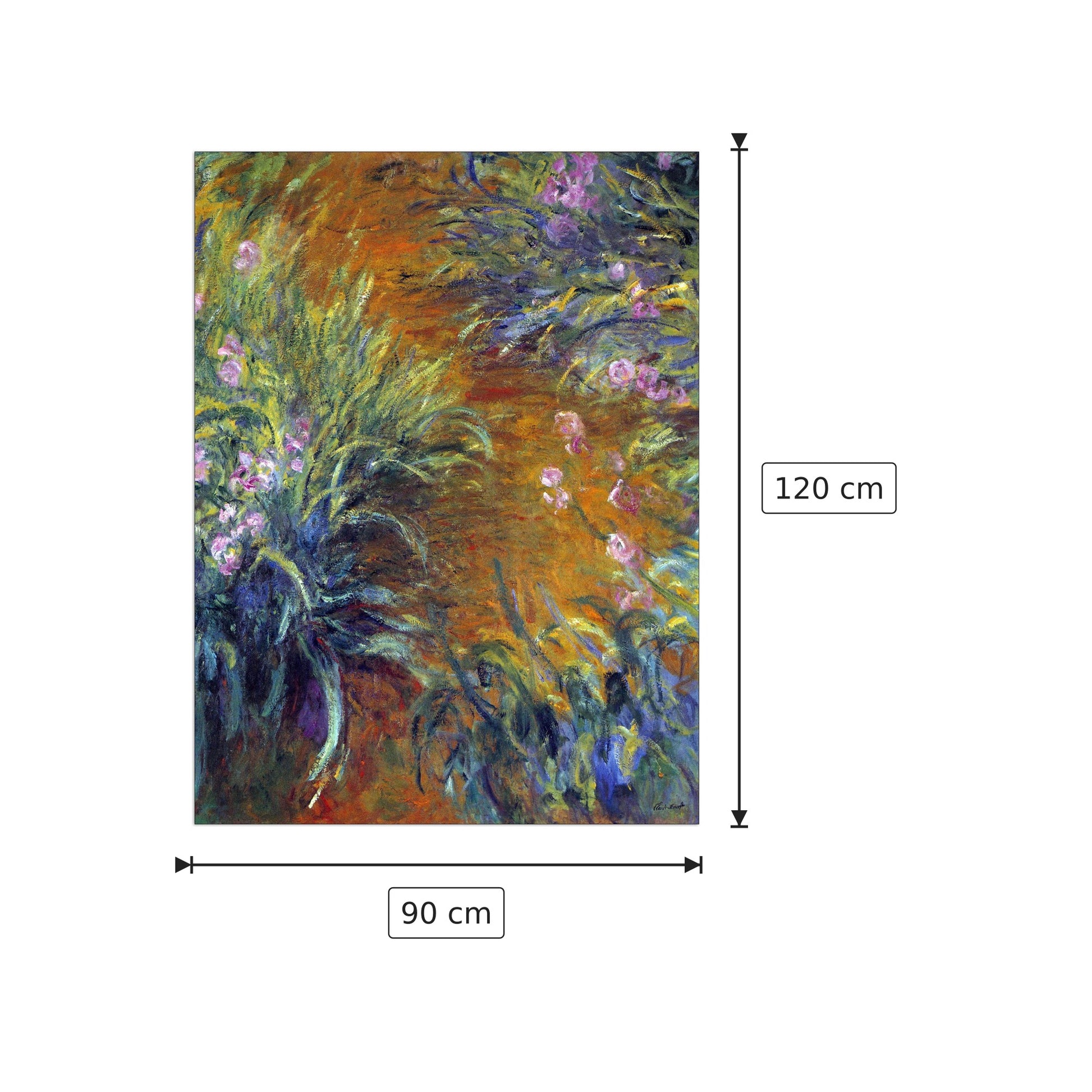 Irises - Monet Claude - cm 90x120 - Pannello in MDF